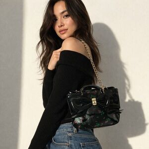 Betsy Johnson rosebud bow purse bag crossbody satchel